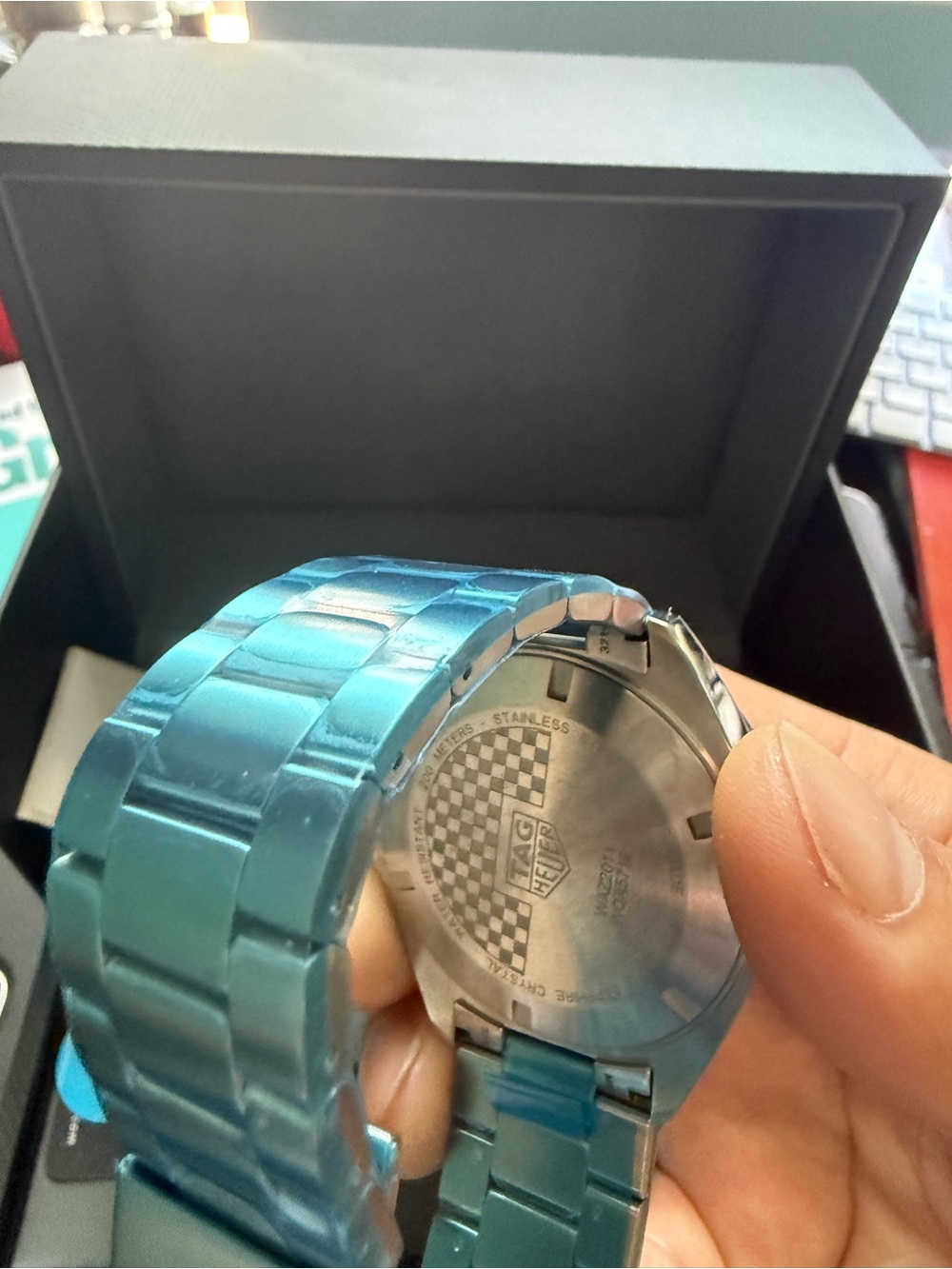 Tag Heuer Blue Metallic Stainless Steel Bracelet Watch